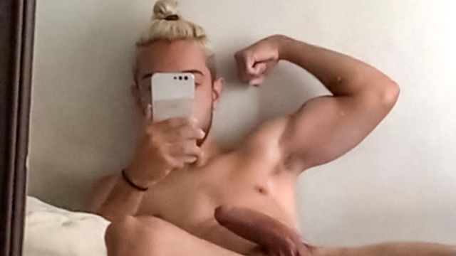 Stroking Thick Uncut Twink Cock