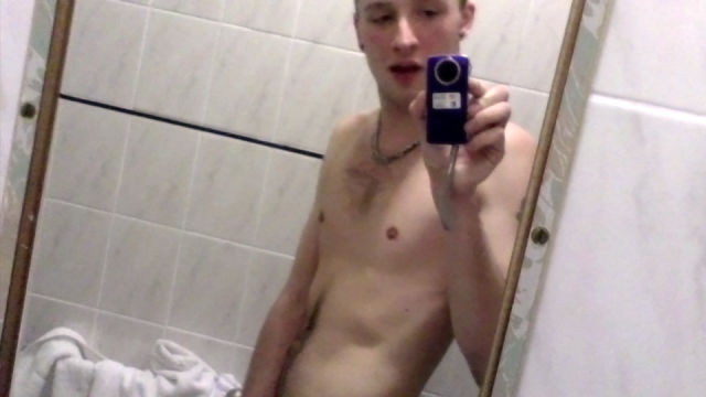 Kieron Drains His Uncut Cock