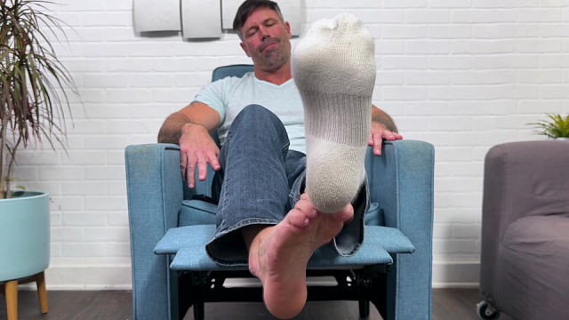 Joey Kicks Off His Size 12s