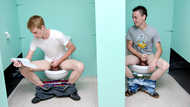 Twinks Fuck in Public Bathroom